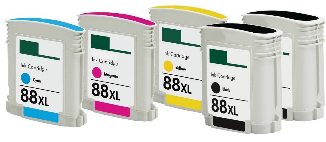 HP 88XL 5 PACK COMBO Black(2) Cyan(1) Magenta(1) Yellow (1) Click here